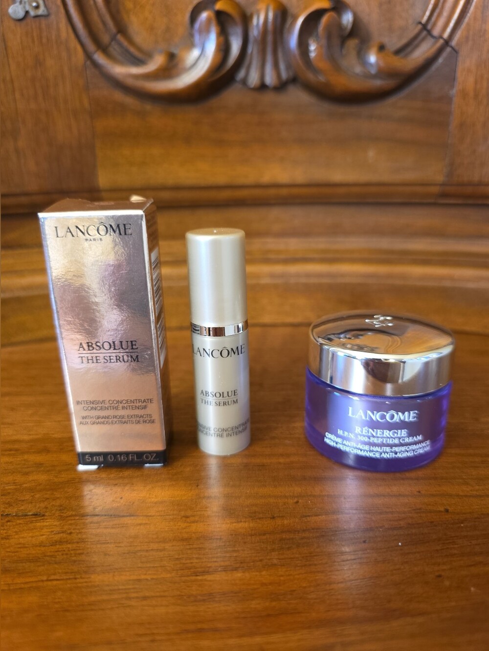 Lancome Paris Renergie Peptide Cream, .5oz & Absolute The Serum, .16oz--NIB